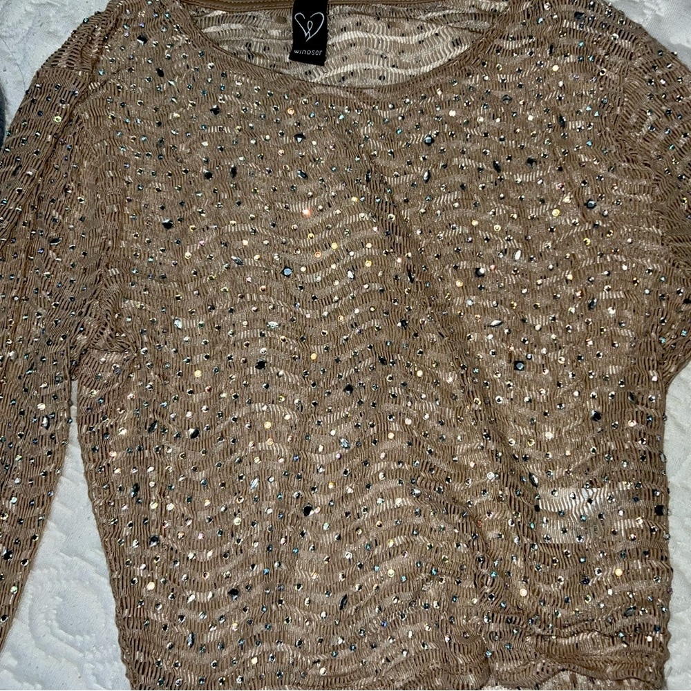 Size small rhinestone Windsor top